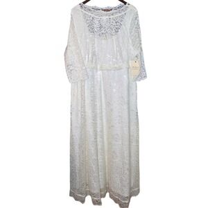 Kiyonna Bridal Lace Maxi Dress 3X Plus Size Wedding Gown Formal Party New